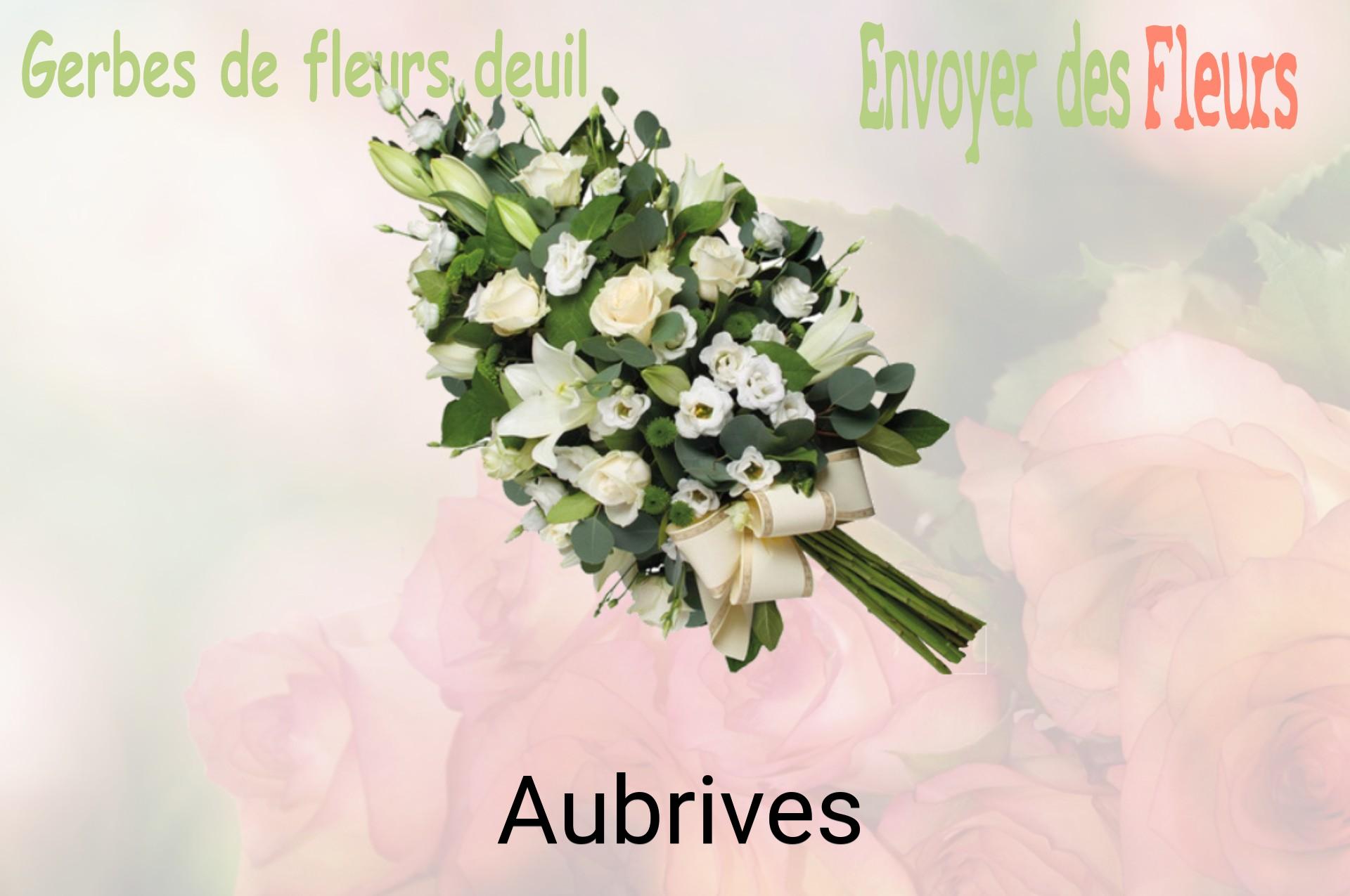Gerbe de fleurs de deuil livrée à Aubrives